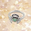 Mode 925 Sterling Silver simulé opale crabe belle bague femmes fille mariage fiançailles bijoux accessoire