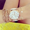 Mode Casual Trois Yeux Électronique Montre À Quartz Chiffre Romain Échelle PU Bracelet de Montre pour Femmes Dame Cadeau