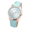 Mode Casual Trois Yeux Électronique Quartz Montre Chiffre Romain Échelle PU Bracelet de Montre pour Femmes Dame Cadeau