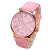 Mode Casual Trois Yeux Électronique Quartz Montre Chiffre Romain Échelle PU Bracelet de Montre pour Femmes Dame Cadeau