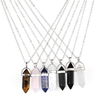 Mode Femme Fille Bijoux Collier De Pierres Précieuses En Pierre Naturelle Hexagonale Pointu Reiki Chakra Pendentif Collier En Cristal Chaîne 1 