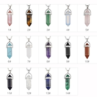 Mode Femme Fille Bijoux Collier De Pierres Précieuses En Pierre Naturelle Hexagonale Pointu Reiki Chakra Pendentif Collier En Cristal Chaîne 1 