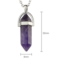 Mode Femme Fille Bijoux Collier De Pierres Précieuses En Pierre Naturelle Hexagonale Pointu Reiki Chakra Pendentif Collier En Cristal Chaîne 1 