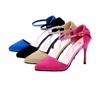 Mode femme été talons bout pointu empeigne basse semelle plate Shoes Sandals Royal Blue