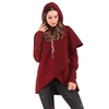 Mode femmes à capuche foi lettre imprimer asymétrique décontracté lâche manteau pull sweats à capuche hauts