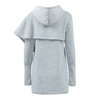 Mode femmes à capuche foi lettre imprimer asymétrique décontracté lâche manteau pull sweats à capuche hauts