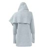 Mode femmes à capuche foi lettre imprimer asymétrique décontracté lâche manteau pull sweats à capuche hauts