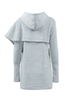 Mode femmes à capuche foi lettre imprimer asymétrique décontracté lâche manteau pull sweats à capuche hauts