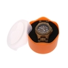 Mode Ronde en Plastique Simple Boîte de Montre Étui de Rangement pour Montre-bracelet avec Coussin d