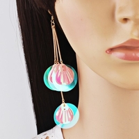Mode Rétro Paillettes Fleur Boucles D