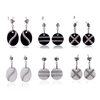 Mode uniques Femmes Filles S925 Argent Round Nano Ceramic Zircon Boucles d