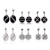 Mode uniques Femmes Filles S925 Argent Round Nano Ceramic Zircon Boucles d