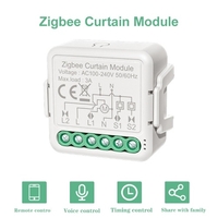 Module de commutateur de rideau intelligent Tuya ZigBee Module de commutateur à trois voies Module de modification de rideau de store à enrouleur intelligent pour la maison Télécommande pour application de téléphone portable Compatible avec Alexa La