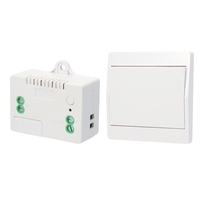 Module de commutateur de télécommande sans fil 433HMz RF et télécommande de commutateur de lumière murale à bouton poussoir auto-alimenté 1527 avec autocollants Position libre Flexible
