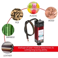 Module laser de 5, 5 W Graveur de 450 nm Tête laser Longueur focale réglable Haute précision Gravure en cuir plastique Bois acrylique pour machine de gravure au laser Routeur CNC