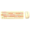 Mofii 2.4G Clavier sans fil Clavier Clavier Rétro Rétro Ronde Souris ergonomique Convient aux appareils portables PC de bureau à 3 transmissions Ajustable DPI Jaune