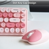 Mofii 2.4G sans fil clavier souris Combo 68 touches sans fil clavier ergonomique souris 3-vitesse réglable DPI rose