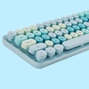 Mofii 2.4G sans fil clavier souris Combo 68 touches sans fil clavier ergonomique souris 3-vitesse réglable DPI vert