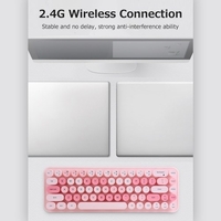Mofii 2.4G sans fil clavier souris Combo 68 touches sans fil clavier ergonomique souris 3-vitesse réglable DPI violet