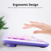 Mofii 666 2.4G clavier souris sans fil combo couleur mélangée 110 touches clavier souris ensemble avec touches rondes punk marron clair