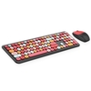 Mofii 666 clavier souris combo sans fil 2.4G couleur mixte 110 touches clavier souris ensemble avec touches rondes Punk pour fille vert