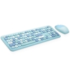 Mofii 666 clavier souris combo sans fil 2.4G couleur mixte 110 touches clavier souris ensemble avec touches rondes Punk pour fille vert