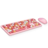 Mofii 666 clavier souris combo sans fil 2.4G couleur mixte 110 touches clavier souris ensemble avec touches rondes Punk pour fille vert