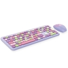 Mofii 666 clavier souris combo sans fil 2.4G couleur mixte 110 touches clavier souris ensemble avec touches rondes Punk pour fille vert