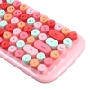Mofii CANDY clavier souris combo sans fil 2.4G couleur mixte 84 touches Mini clavier souris ensemble avec bouchons de clé Punk circulaire rose
