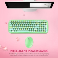 Mofii Candy XR 2.4G clavier souris sans fil combo avec touches rondes 100 touches clavier couleur mixte souris ergonomique 4 touches vert