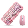 Mofii Honey Keyboard Mouse Combo Wireless 2.4G Mixed Color 83 Key Mini Keyboard Mouse Set avec Honeycomb Key Caps for Girl Pink