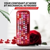 Mofii LUSC clavier sans fil BT 84 touches mécanique rétro couleur mélangée filles clavier pour téléphone / PC / ordinateur portable / tablette rouge avec interrupteur bleu OUTEMU
