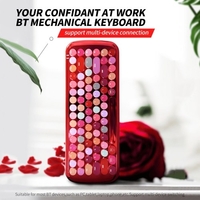 Mofii LUSC clavier sans fil BT 84 touches mécanique rétro couleur mélangée filles clavier pour téléphone / PC / ordinateur portable / tablette rouge avec interrupteur bleu OUTEMU