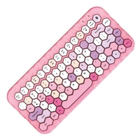 Mofii miel BT clavier sans fil BT couleur mixte 83 touches Mini clavier portable pour filles pour téléphone / tablette / ordinateur portable rose
