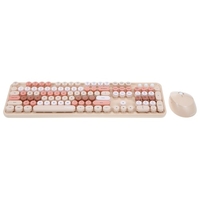 Mofii Sweet Clavier Souris Combo Couleur Mixte 2.4G Clavier Sans Fil Souris Ensemble Circulaire Suspension Clé Cap pour PC Portable Noir