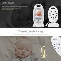 Moniteur bébé vidéo avec caméra et Audio à distance vue large bidirectionnelle Audio Talk Vision nocturne infrarouge 8 berceuses