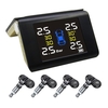 Moniteur de pression des pneus sans fil solaire TPMS Détecteur de pression des pneus Système de surveillance des pneus de voiture avec 4 capteurs internes
