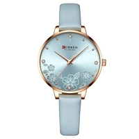 Montre à Quartz pour femmes CURREN montre-bracelet analogique de mode féminine 3ATM montre étanche pour dames avec bracelet de montre en cuir
