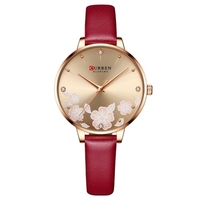 Montre à Quartz pour femmes CURREN montre-bracelet analogique de mode féminine 3ATM montre étanche pour dames avec bracelet de montre en cuir