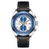 Montre à quartz pour homme avec bracelet en cuir Montre-bracelet multifonctionnelle à la mode 3ATM
