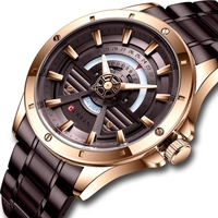 Montre à Quartz pour homme bracelet en acier inoxydable montre-bracelet de mode affichage lumineux 3ATM montres habillées