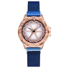 Montre-bracelet à cadran en forme de fleur en cristal avec montre à bracelet magnétique