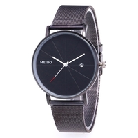 Montre-bracelet de calendrier de montre à quartz élégant décontracté d