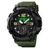 Montre de sport numérique pour homme SKMEI Classic 5ATM Montre de sport étanche avec alarme Chronomètre Rétroéclairage LED Double affichage Montre-bracelet analogique électronique Format 12/24