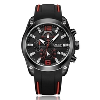 Montre de sport pour homme MEGIR 2063 Multifunctional Luminous Chronograph 3ATM