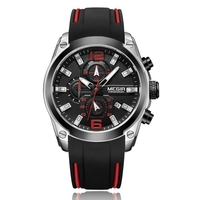 Montre de sport pour homme MEGIR 2063 Multifunctional Luminous Chronograph 3ATM