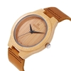 Montre en bois en bambou pour homme Montre en bois REDEAR avec bracelet en cuir analogique Quartz léger montres décontractées montre-bracelet