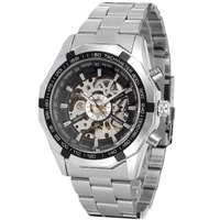 Montre mécanique automatique pour homme avec bracelet en acier,  montre-bracelet de mode,  montres de conception évidée
