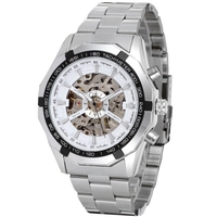 Montre mécanique automatique pour homme avec bracelet en acier,  montre-bracelet de mode,  montres de conception évidée