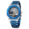 Montre mécanique automatique pour homme FORSINING avec bracelet en acier inoxydable montre-bracelet à affichage lumineux de conception évidée